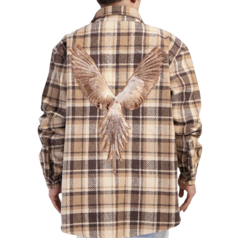 Roku Studios Men's Peace Heavy Flannel Shirt Size Medium